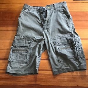 Green cargo shorts